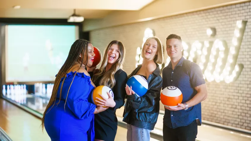 Socializing and bowling