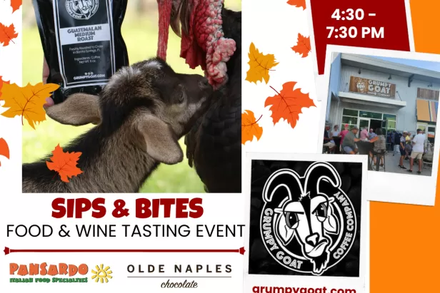 Grumpy Goat Coffee Thanksgiving Sips and Bites Tasting Event
